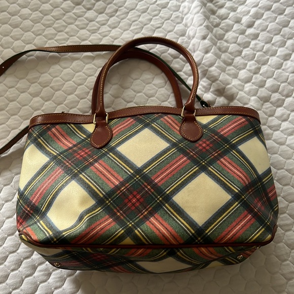 Dooney & Bourke large tartan plaid tote. H 10in, L 16in, W 5in - Picture 5 of 7